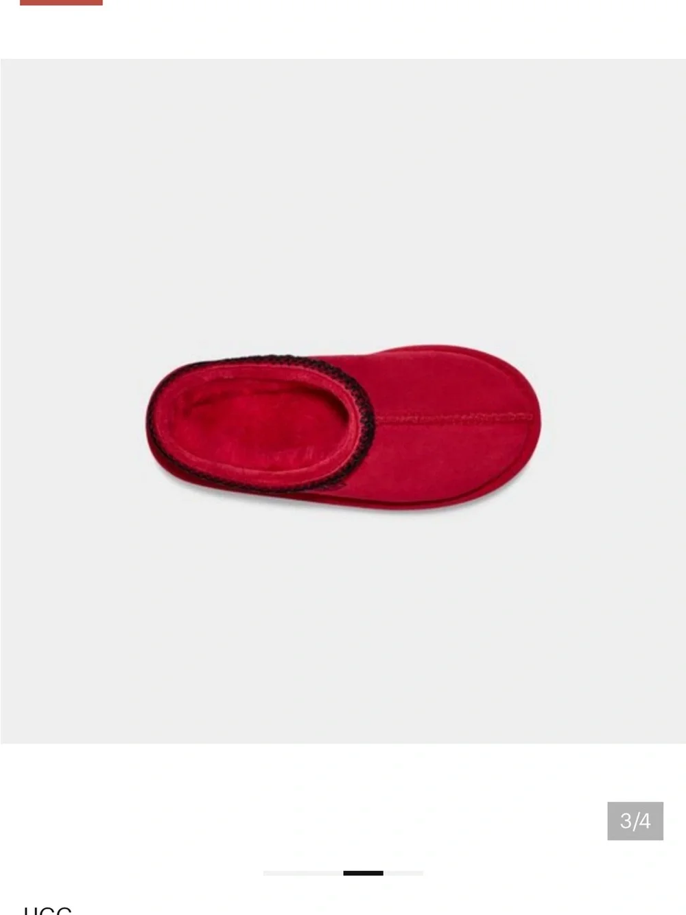 Tasman Ugg slipper red black size 5